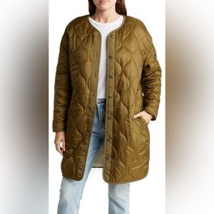 NWT! MOTHER denim Sherpa Cocoon jacket/coat